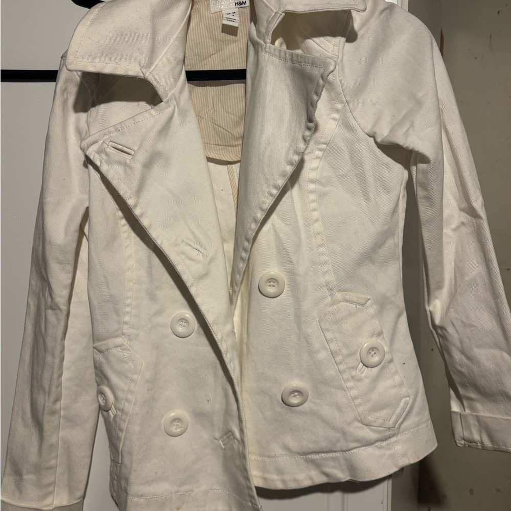 H&M Cream Peacoat for Women